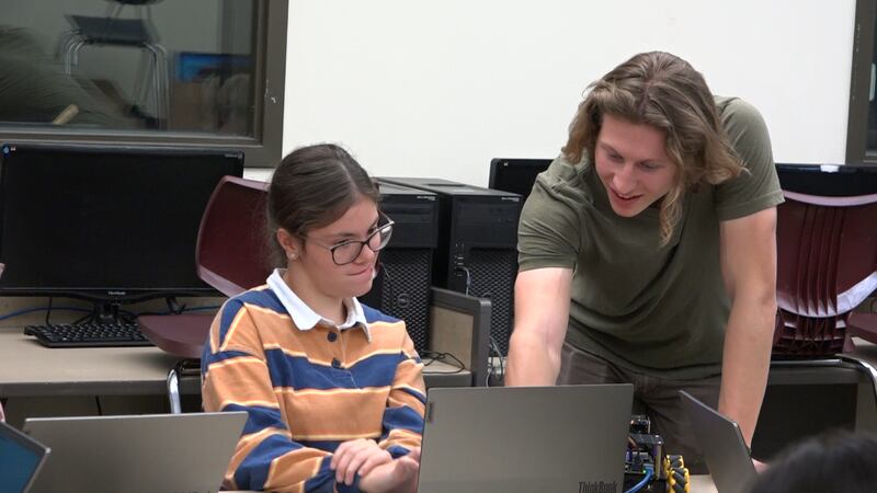 Computer engineering students from the University of Wyoming came to the Creativity Camp at CY...
