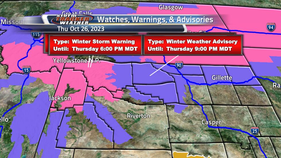 Winter Storm Warnings remain in effect for parts of northwest Wyoming, particularly in the...