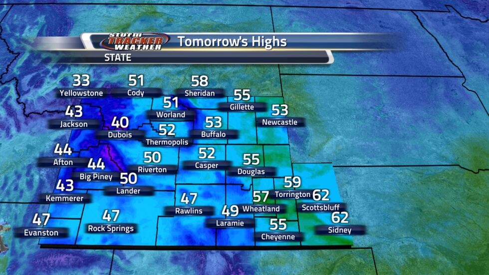 Tomorrow's highs are going to be a bit warmer than today as we continue the warming trend