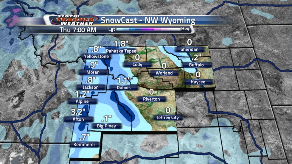 Mountain Snow possible into northwest Wyoming