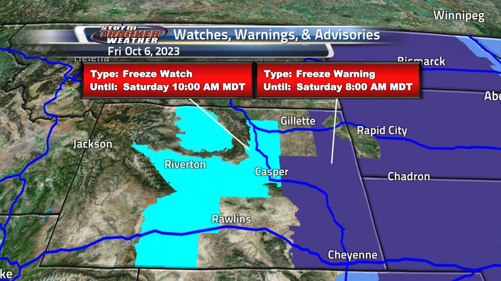 We have a freeze watch and freeze warning until Saturday morning for most of the state