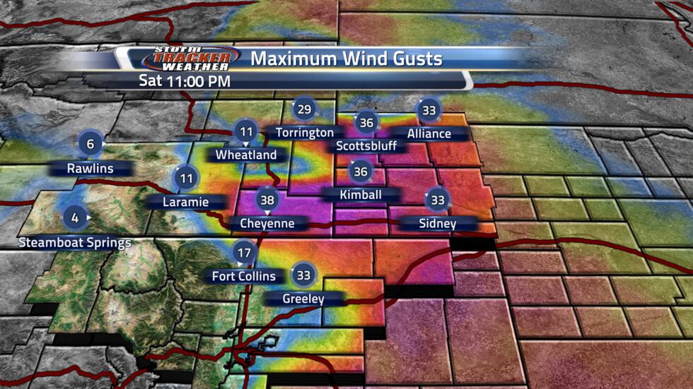 Wind gusts between 30 to 40 mph will be possible in SE WY and Nebraska Panhandle