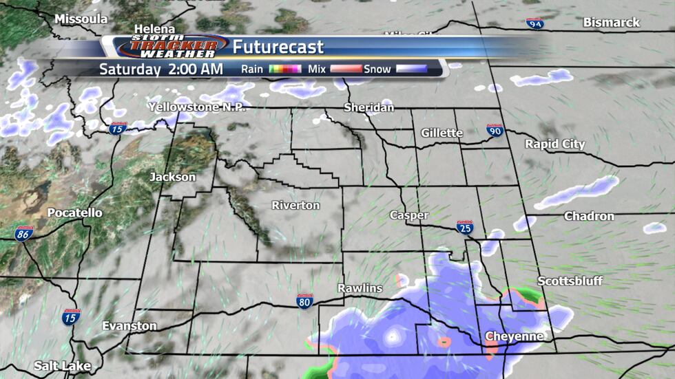 On Saturday we'll see some snow move into the Cheyenne area again