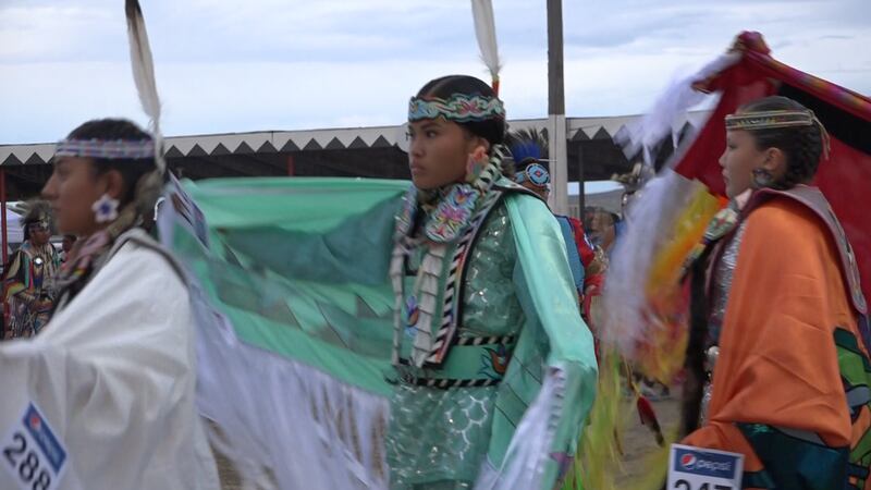 Young people dancing at the 2023 Northern Arapaho Powwow on the Wind River Reservation.