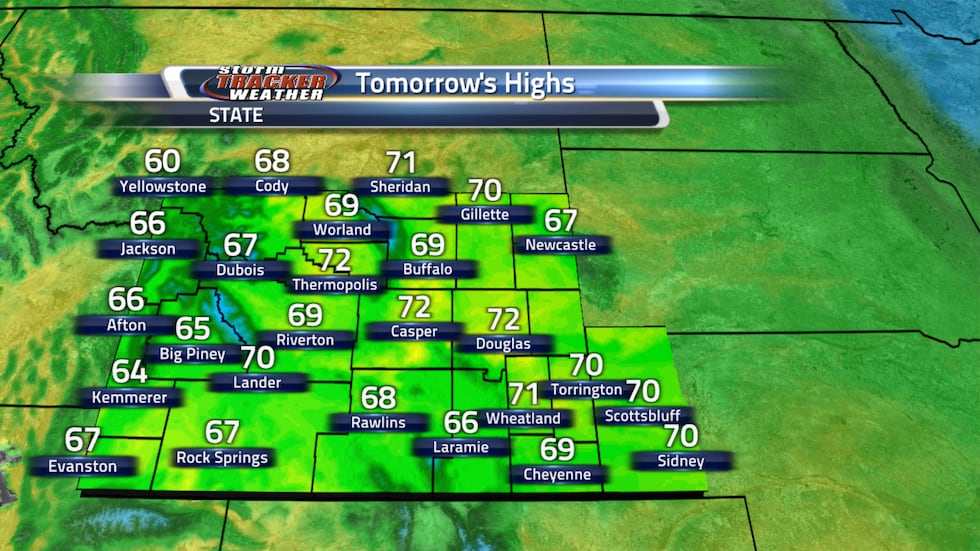 Tomorrow will be a warmer day for us with upper 60s and 70s through the state