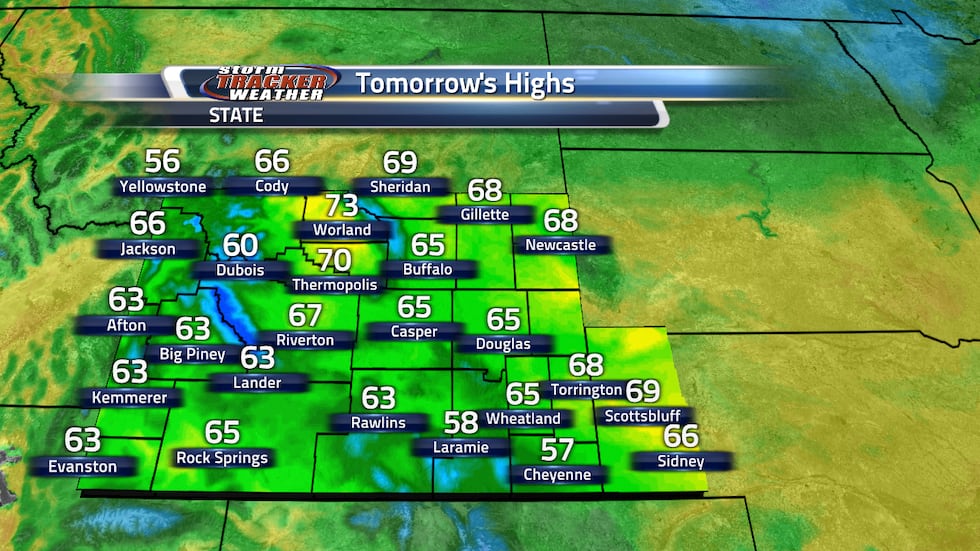 Tomorrow's highs are going to be much cooler than today's