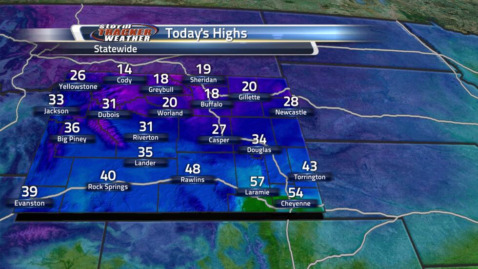 Large range in temperatures from the teens to the 50s.