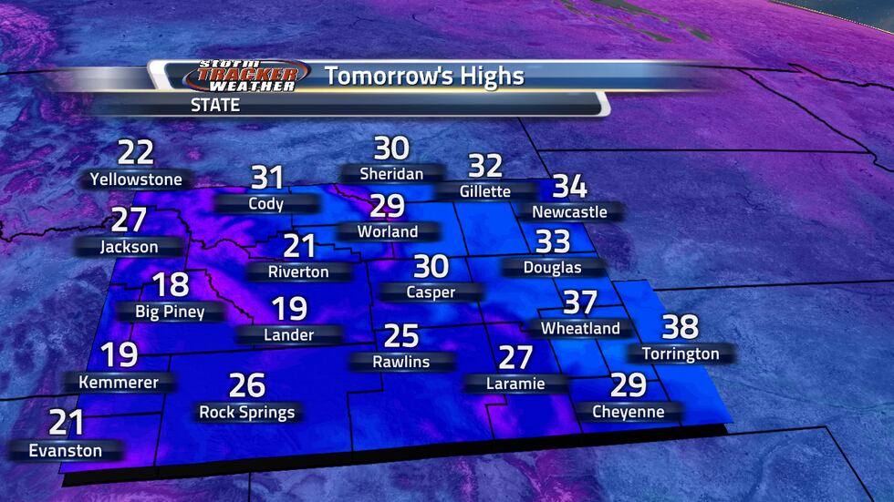 Tomorrow's highs are going to be chilly around the area with most places just below or just...