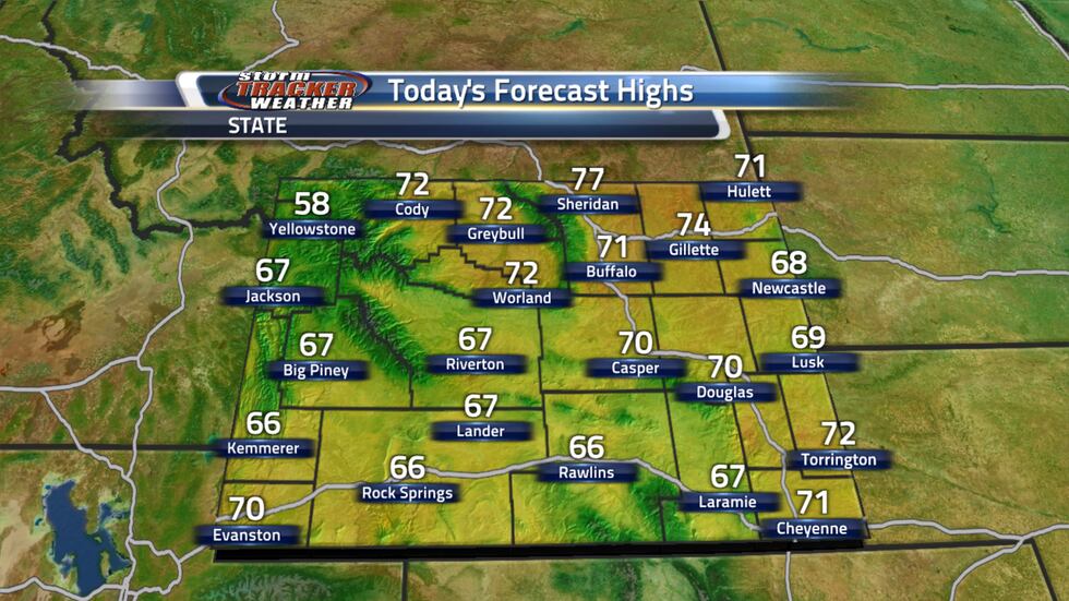 Temperatures across the state will range from the 60s to the 70s.