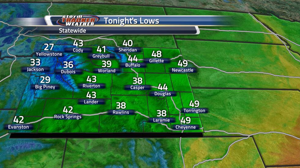Temperatures for tonight will be into the 30s and 40s. Cooler in the mountains.