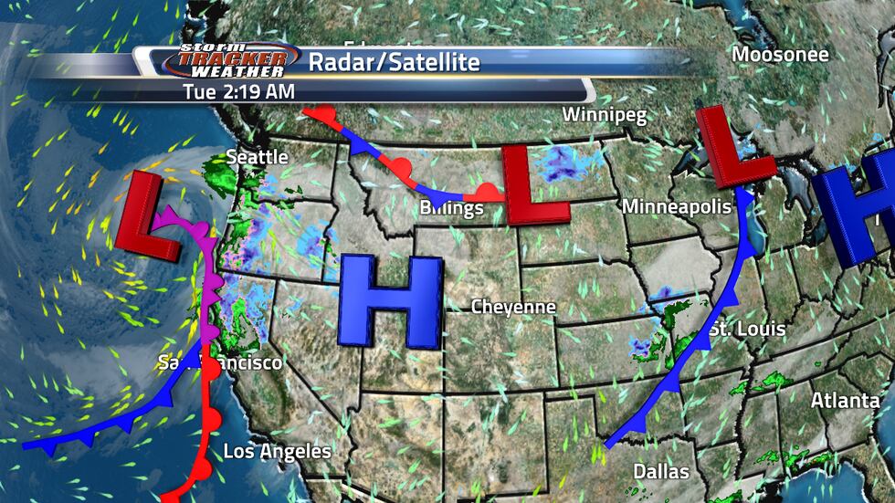 A low off to our west will bring more active weather