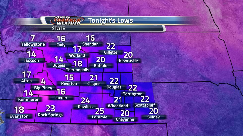 Tonight's lows are in the 20s across the state