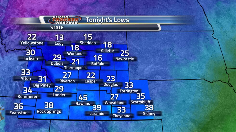 Tonight's lows vary depending on location but are going to be cold statewide