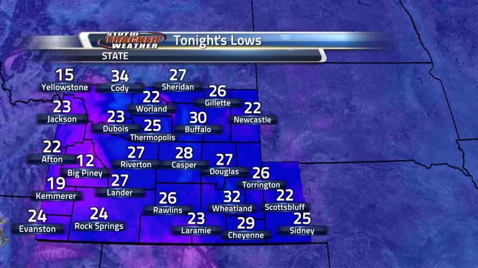 Tonight's lows are going to be chilly with mostly 20s