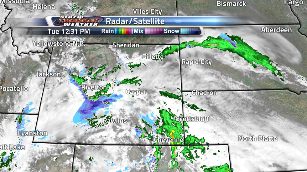 As of 12:30, rain was moving in the Cheyenne area with heavier pockets of rain. The rain is...
