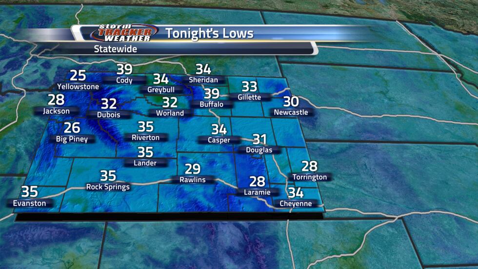 Temperatures will fall into the 20s to the middle 30s.
