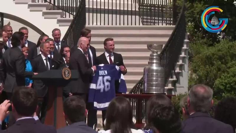 President Joe Biden Welcomes Tampa Bay Lightning to White House after back to back championships