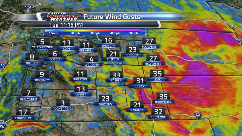 Our strong gusts will end late Tuesday into Wednesday