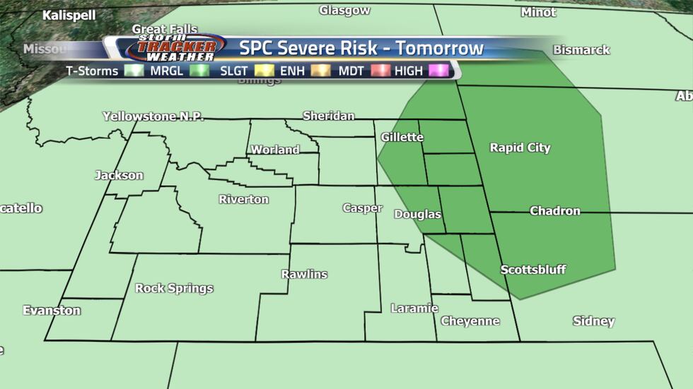 Marginal Severe Weather risk for eastern Wyoming and North Nebraska Panhandle