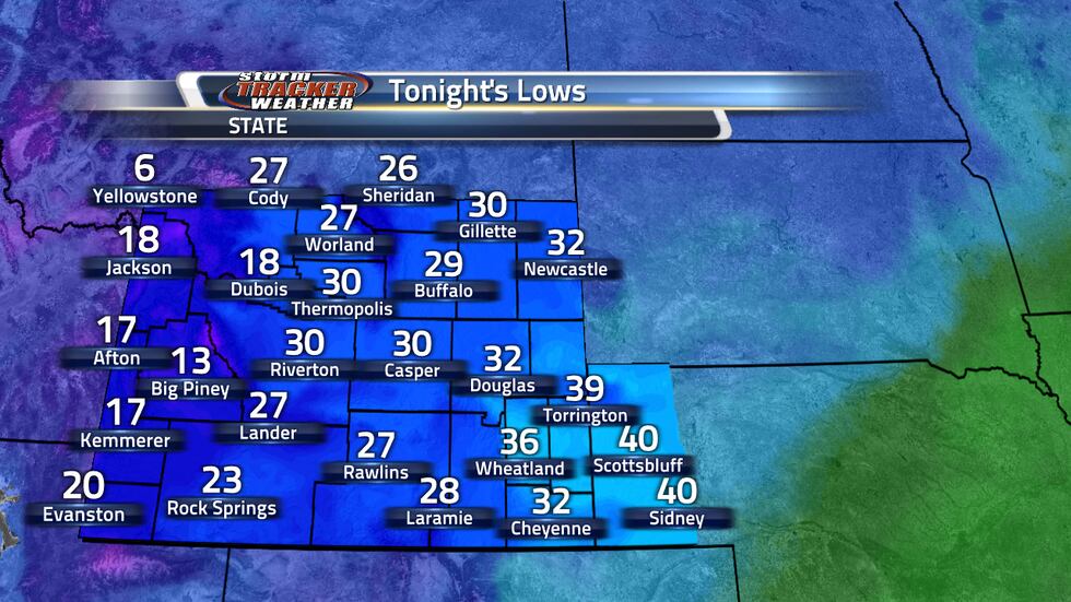Tonight's lows are going to be chilly again and we'll be below freezing in a lot of places