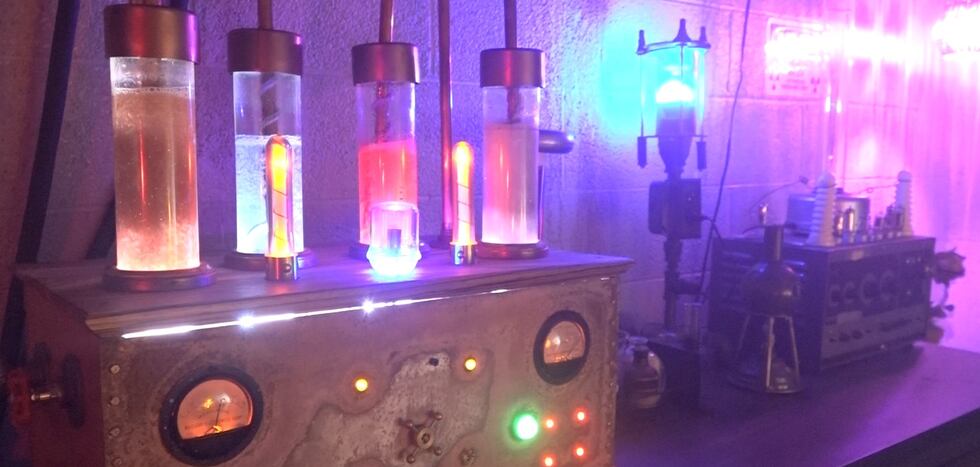 Tasha builds many of his own Halloween decorations.