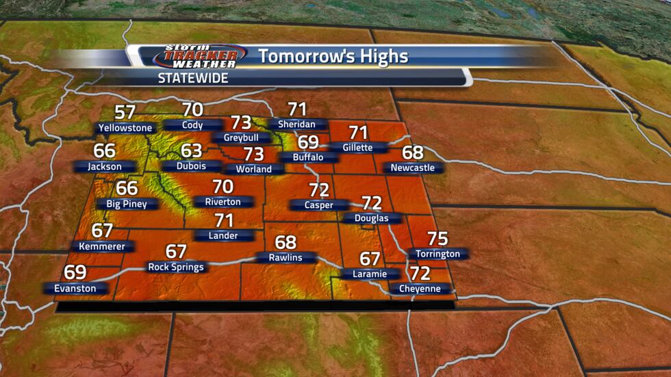 Temperatures on Sunday will be into the 60s and 70s for most areas.